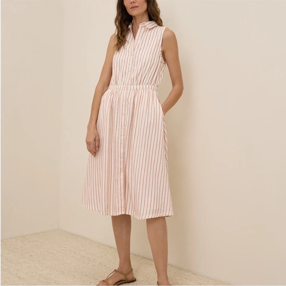 Pact zuma sleeveless shirt dress size L 100% organic cotton - Picture 2 of 8